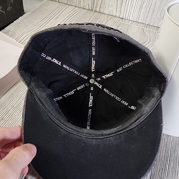 K&B Ethos 100% Wool NBA Patches Hat, Grey/Black Cap - Picture 5 of 7